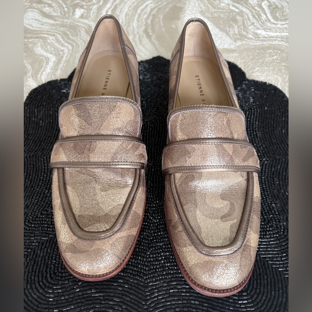 Etienne Aigner Women's Elle Metallic Camo Leather Loafers